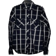 Eighty Eight Platinum Western Shirt Size Small Black Gray White Check Cotton - £11.69 GBP