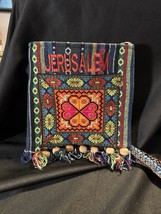 Colorful Woven Jerusalem Crossbody Bag Fringe Strap Boho Tribal Purse 9x10” - €12,75 EUR
