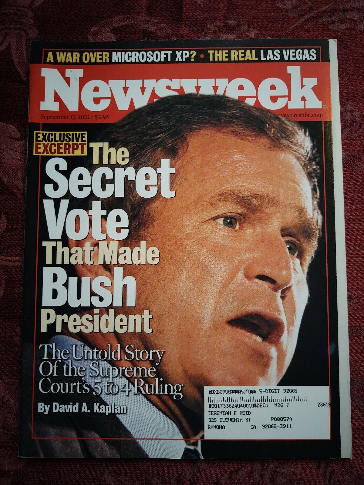 Primary image for NEWSWEEK September 17 2001 Bush Vs Gore Decision Microsoft Case Las Vegas