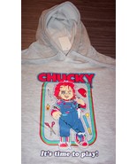 CHILD&#39;S PLAY CHUCKY Time To Play HOODIE HOODED Sweatshirt MENS SMALL NEW... - $916.22 MXN