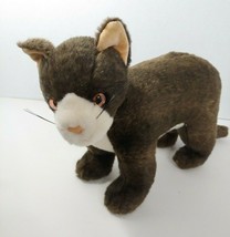 Ty Classic Mystery the cat plush brown white face chest firm standing 1999 - $10.88