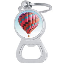 Hot Air Balloon Bottle Opener Keychain - Metal Beer Bar Tool Key Ring - £8.60 GBP