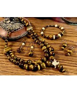 &quot;Reinvented Vintage&quot; Tigers Eye Type Stone Necklace Set - $60.00