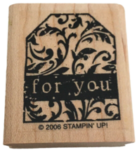 Stampin Up Rubber Stamp For You Gift Tag Card Making Present Leaf Flourish - $2.99