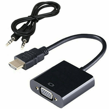 1080P HDMI Male To VGA Female Video Cable Converter With 3.5mm Audio Adapter - £5.30 GBP