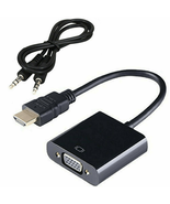 1080P HDMI Male To VGA Female Video Cable Converter With 3.5mm Audio Ada... - £5.11 GBP