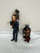 Hero’s 2002 Policeman With Little Boy Christmas Ornaments Lot Of 2 - $15.79