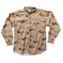 Columbia River Lodge Pheasant Print Button Long Sleeve Shirt Men L Tall Hunting - £19.05 GBP