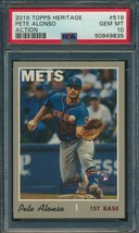 2019 Topps Heritage Pete Alonso Action Rookie RC Mets #519 PSA 10 GEM MT - £172.27 GBP