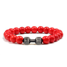 14 Style Dumbbells Lava Stone Beads Bracelets Bangles Women Jewelry Men Bracelet - £9.77 GBP