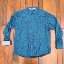 Moon Shine Spirit Shirt Men&#39;s 2XL Blue Brad Paisley Pearl Snap Western Rodeo - £22.28 GBP