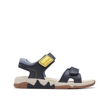 Clarks Spiney Step Flat Sandal, Navy, 9.5 Wide US Unisex Big_Kid - $24.87