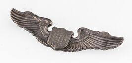 Sterling Silver USAAF Pilot Wings 3" Nice Condition! - $220.04