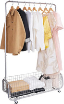 300 lbs Heavy Duty Garment Rack Rolling Clothing Rack Clothes Rack Adjus... - $59.39