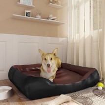 Dog Bed Black and Brown 80x68x23 cm Faux Leather - £22.80 GBP