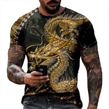 Tattoo Dragon 3D Printed Harajuku Short Sleeve T Shirts Unisex Casual - £9.58 GBP