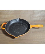 Le Creuset Skillet 10 1/4&quot; Cast Iron Double Spout Fry Pan Red / Orange USED - $59.35