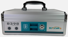 NIB Buy a Safe B398 Aluminum Cashier Box Lockable Cash Drawer NIB w/ Key... - $29.69