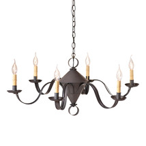 Irvins Country Tinware 6-Arm Public House Chandelier in Kettle Black - £255.99 GBP