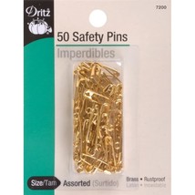 Dritz 7200 Safety Pins, Brass, Size 00 &amp; 0 (50-Count) - $14.99