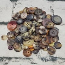 Vintage Buttons Large Lot Assorted Sizes Gray Brown Woodgrain Sewing Cra... - £22.92 GBP