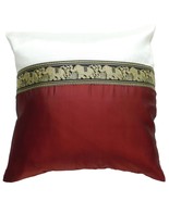bordeaux Cushion Pillow Case Elephant 40x40cm/15.5x15.5in Thai Silk Bed ... - $8.99