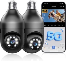 Light Bulb Security Camera 5G WiFi 2K Socket Cameras Black  - $1,680.95 MXN