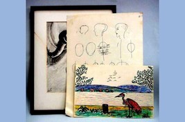 1940s Vintage Lot 3pc Original Art Sketch~George Meade Easby Color b/w Phila Pa - £367.66 GBP