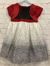 Park Bench Kids Girls Size 18 months Polka Dot Dress red black w flower - £6.87 GBP