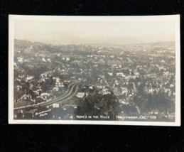 Homes In The Hills Hollywood California RPPC Postcard Brookwell Photo - £39.33 GBP