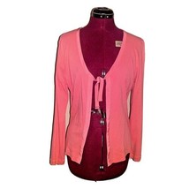 Mercer &amp; Madison Cardigan Peach Women Size Medium Cotton Tie Front - £14.06 GBP