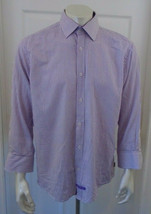 English Laundry Mens Long Sleeve Button Up Flip Cuffs Purple Stripe Shir... - €6,92 EUR