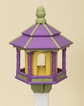 BIRD FEEDER ~ Amish Handmade Recycled Poly Hexagon ~ Purple Lime &amp; Yellow 5LB - £152.30 GBP