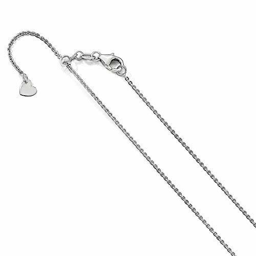 14K White Gold 1.25 mm Flat Cable Adjustable Chain