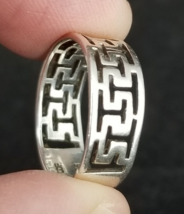 vintage sterling ring size 6 925 Greek key maze &quot;LCF&quot; - $29.99
