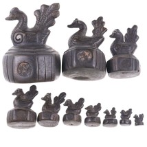 Extensive Antique Burmese Bronze opium weight set n - $618.50