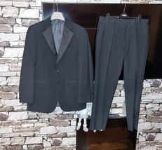 M&amp;S, Black Wool-Blend Tailored Suit, size medium - $36.00