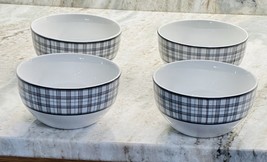 Black and White Plaid Set Of 4 Bowls 5.5 in. Diameter Royal Norfolk/Cereal - £33.74 GBP