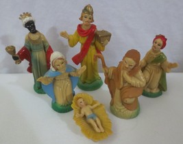 VTG 6 pc 1960s Art Plastics Nativity Scene Baby Jesus, Mary, Joseph 3 wise men - £11.96 GBP