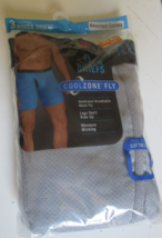 Three Fruit of the loom boxer briefs Size X-Large 100% Cotton Blue and Gray - £12.54 GBP