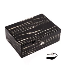 Bey-Berk International BB658EBN Lacquered Ebony Wood Jewelry Box with Va... - £138.01 GBP