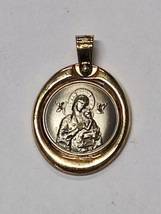 Konstantinato 14karat gold   Pendant  . Depicts Mother Mary and Jesus. - £364.02 GBP