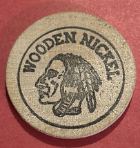 Vintage 1966 Chief Head Wooden Nickel JAL&#39;S 50th Year New Mexico - £9.53 GBP