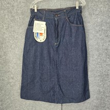 Vintage 1970s Bay Britches Skirt 15/16 Indigo Denim High Waisted Vintage... - $22.43