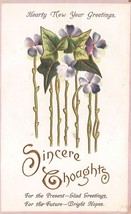 Antique Postcard Hearty New Year Greetings Embossed Stamped 1916 - £3.00 GBP
