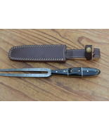 vintage real handmade damascus kitchen/hunting fork 5658 - £35.41 GBP