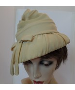 Vintage Tan Hat Polyester Hat W Ribbon Made in USA has Patent Label But ... - £19.49 GBP