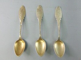 3 Vintage Antique Aesthetic Warner Coin Silver Monogram Teaspoons - £51.43 GBP