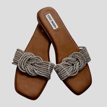 Steve Madden Womens Size 10 Sandal Rhinestone Bling Knot Strap Silver Sl... - $367.53 MXN