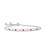 ANGARA Bezel-Set Ruby Infinity Bolo Bracelet for Women, Girl in 14K Soli... - £837.92 GBP